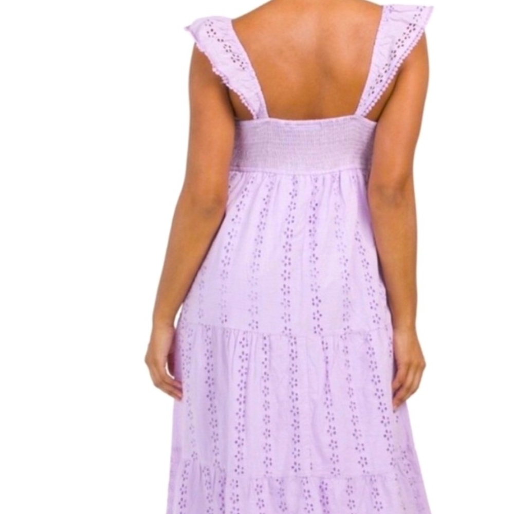 Sincerely Jules Lavender Eyelet Midi Dress - Picture 4 of 7
